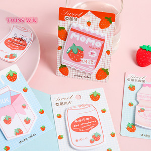 Petites semelles adhésives aux <span class=keywords><strong>fraises</strong></span>, style japonais créatif, pour fruits frais, <span class=keywords><strong>moins</strong></span> <span class=keywords><strong>cher</strong></span>, ensemble de note, ky1484 - Product Image 1