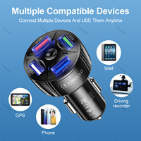 Pengisi Daya Mobil Cepat 4-Port USB QC3.0 55W Terlaris dengan Bahan Tahan Api PC untuk Ponsel, Laptop, Earphone & Smart Watch Soket US