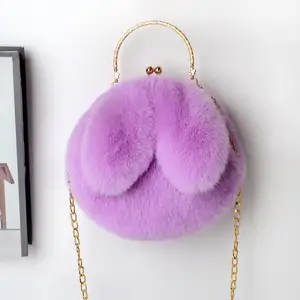 Free samples New Arrival Plush Fashion Style Ladies Cute Hand Bag New Designs Rabbit Ears Purses Handbags For Women
