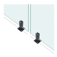 Support de fixation en acier inoxydable pour étagère en verre, extérieur, pour verre trempé 10-12mm, pour clôture de piscine et garde-corps en verre sans cadre