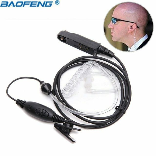 Baofeng UV-9R Plus Walkie Talkie Waterproof Headset 2 Pin Acoustic Tube Earphone Headset Radio Earpiece with Mic