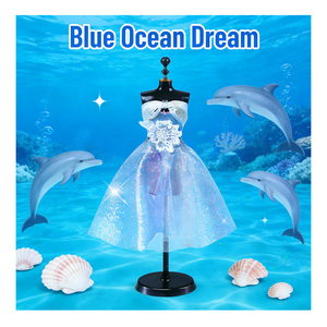 Kit de conception de robe de mariée pour adolescentes, fournitures de couture, modèles en plastique à faire soi-même, carnet de croquis, rubans, garnitures, fleurs, nœuds - Product Image 5