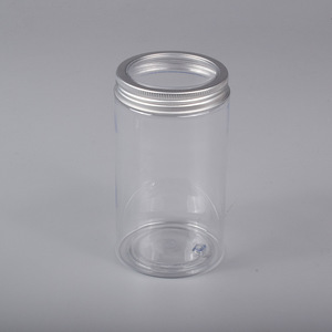 Botella de Plástico Transparente de Boca Ancha con Tapa de Aluminio y Ventana, Tapa de Rosca de 68 mm, Envase Redondo para Uso General - Product Image 2