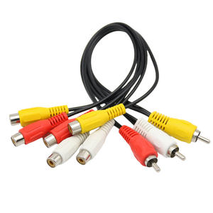 Gaine en PVC pour Microphone Haut-Parleur Téléphone Stock 3RCA à Double 3-RCA 6RCA Audio Vidéo AV Y Splitter Convertisseur Câble - Product Image 4
