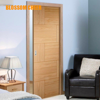 Nouveau produit moderne pré-accroché pas cher porte en bois balançoire chambre salle de bain entrée Semi solide maison panneau de bois cadre de peinture intérieure