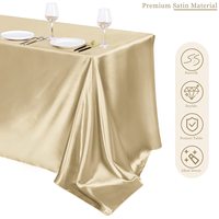 Nappe en Satin de luxe nappe rectangulaire en Satin de couleur unie couverture de Table en Satin décoration de Table en tissu lisse pour mariage