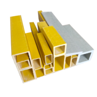 Perfil Pultruido de FRP, Tubo Cuadrado de Plástico Reforzado con Fibra de Vidrio, Tubo Rectangular Personalizable de GRP, Servicio de Corte para Construcción