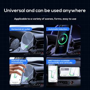 Support de téléphone portable sans fil pour voiture Memo GW01 avec chargeur sans fil rapide 15W - Product Image 6