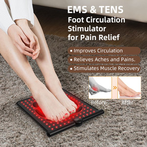 Tapis <span class=keywords><strong>de</strong></span> massage des pieds par électrostimulation et thérapie par lumière rouge, télécommande sans fil, portable, pliable, batterie au lithium rechargeable, points d'acupuncture, CE - Product Image 3