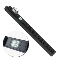 PDU de câblage OEM 1U 19 pouces pour rack, avec ports de sortie universels C13 C19 (normes allemande, britannique, américaine), pour armoire, Mini Meter Alice Orient PDU