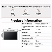 Écran LCD TFT personnalisé pour Civic 9ème génération 2012-2015 XLS, navigation GPS de voiture originale 9 pouces, résolution 720x1280
