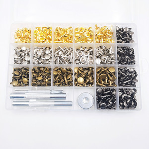 Juego de Herramientas <span class=keywords><strong>para</strong></span> Remaches, Uso Conveniente en Proyectos de Bricolaje, <span class=keywords><strong>Remache</strong></span> Plano <span class=keywords><strong>para</strong></span> Correas de Bolsos y Cinturones de Cuero - Product Image 2