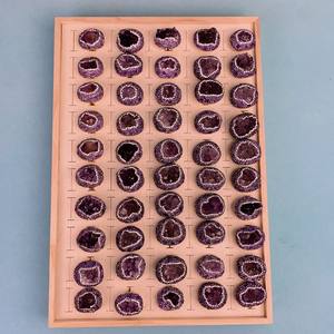 Anello in Ametista Naturale Placcato Oro con Apertura Regolabile, Gioiello Trendy in Lega con Gemma dal Produttore - Product Image 6