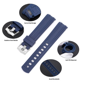 Bracelet de montre 20 mm en caoutchouc TPU à extrémités courbées, 12 couleurs, pour Omega X <span class=keywords><strong>Swatch</strong></span> <span class=keywords><strong>Moon</strong></span> Watch Moonswatch - Product Image 2
