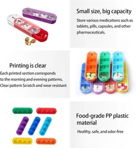 One Week 28 Cases Pill <b>Storage</b> <b>Rainbow</b> Color Pill Holder <b>Drawer</b> Shaped Plastic Pill Box - Product Image 6