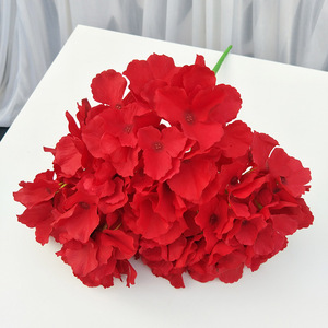 Hortensia flor artificial de seda de imitación, 5 ramas, flores artificiales, para boda - Product Image 5