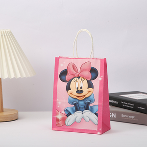 Sacs cadeaux d'anniversaire en papier avec poignée torsadée, motif dessin animé <span class=keywords><strong>Mickey</strong></span> <span class=keywords><strong>et</strong></span> <span class=keywords><strong>Minnie</strong></span> Mouse, vente en gros - Product Image 3