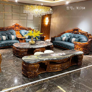 Perabotan Rumah Tangga, <span class=keywords><strong>Sofa</strong></span> Kulit Kayu Berukir, <span class=keywords><strong>Sofa</strong></span> Ruang Tamu Kayu Tua - Product Image 3