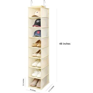 <b>Hanging</b> Shoe Organizer With Mesh Pockets 33x15x85cm For Closet Door Storage Shoes Hats Multifunctional Non Woven Fabric - Product Image 3