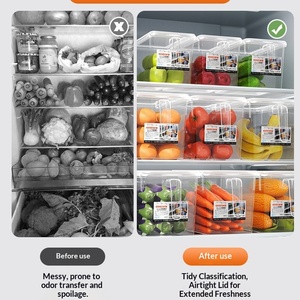 Boîte de <span class=keywords><strong>rangement</strong></span> pour réfrigérateur en plastique, qualité alimentaire, grande capacité, conservation de la fraîcheur, congélation, <span class=keywords><strong>cuisine</strong></span>, fruits, légumes, œufs, <span class=keywords><strong>rangement</strong></span> moderne - Product Image 2