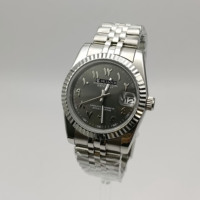Montre de plongée personnalisée pour homme 36/39 mm, mouvement SEILOCE NH35, bracelet résistant à l'eau 5 bars, cadran analogique en cristal avec chiffres arabes