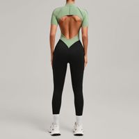 Combinaison de sport une pièce King Mcgreen Star Beautiful Back Fitness avec blocs de couleur pour la course, le sport et le yoga