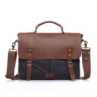 Sac à bandoulière en toile rétro Mallette d'affaires à la mode pour hommes Sacoche pour ordinateur portable Sac de messager