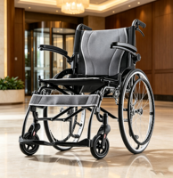 Silla de Ruedas Manual de Aluminio Súper Ligera y Plegable, Ayuda de Movilidad Compacta y Pequeña, Carrito de Empuje Manual Exclusivo para la Movilidad Diaria de Personas Mayores