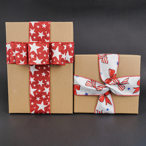 Ruban patriotique à double face inversé pour emballage cadeau, étoiles du 4 juillet, ruban filaire pour couronnes, nœuds, fête nationale américaine - Product Image 5