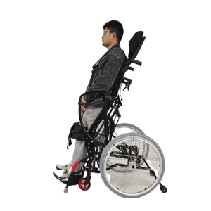 Silla de ruedas manual ligera, silla de ruedas de pie manual, cinturón de seguridad estilo mochila independiente y siempre utilizable - Product Image 1