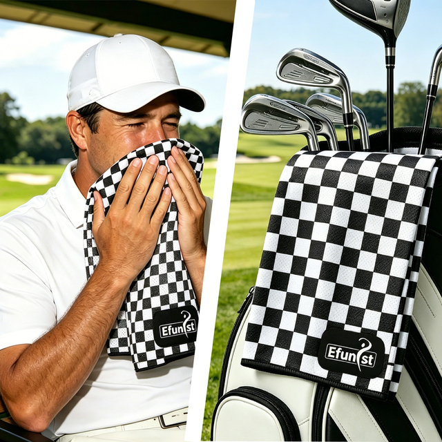 Golf Cooling Towel Dual Side Cooling Fabric Bamboo Fiber Antibacterial Keeps Hands Dry Ultra Light Gym Running Outdoor Sports