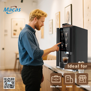 Distributeur automatique de café professionnel MACAS M-TT-ES-4C à écran tactile, chaudière en acier inoxydable 2000W 220V 9 bars, entièrement automatique - Product Image 6