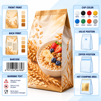 Sachet personnalisé en aluminium à huit soudures latérales pour la vente au détail et la vente en gros