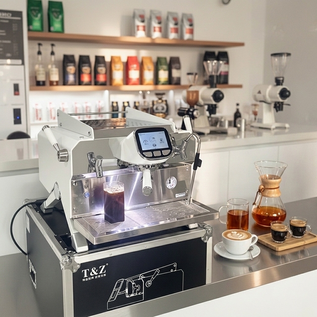 Industrial Stainless Steel Electric Single Group Built-in Ice Cold Hot Coffee Semi-Automatic Coffee Espresso Machine for