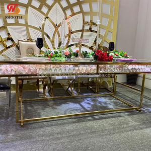Mesa Rectangular Personalizada LEDA con Marco Metálico Hueco, Muebles Modernos para Decoración de Hoteles, Comedores y Fiestas de Boda, para Uso en Exteriores - Product Image 2