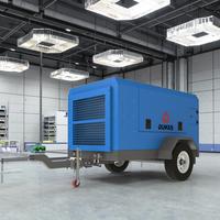 Compresseur d'air électrique mobile sur roues 185cfm lubrifié 380V CA refroidi par air avec bloc compresseur