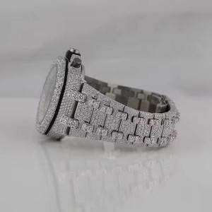 Luxury Iced Men's <b>Watch</b> Moissanite Cut Diamond Stainless Steel <b>Case</b> CROWN Hip Hop Collection Japan Movement Wedding Gift Party - Product Image 2