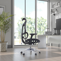 Chaise de bureau de direction ergonomique et réglable à dossier haut en maille moderne, grande et grande, robuste