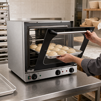 Four à convection commercial de comptoir, équipement de boulangerie électrique à air chaud, machine à cuire en acier inoxydable à 4 niveaux pour le pain et la pâtisserie