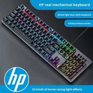 Cho <span class=keywords><strong>HP</strong></span> GK100F Hỗn Hợp Ánh Sáng Màu Xanh Chuyển Đổi Bàn Phím Cơ Khí USB Có Dây Internet Cafe Chơi Game Đầy Đủ Key Chống Bóng Cho Máy Tính Xách Tay - Product Image 6
