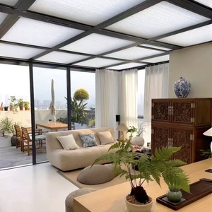 Veranda Moderna in Vetro per Tutte le Stagioni con Struttura in Alluminio Isolata Termicamente per <span class=keywords><strong>Giardino</strong></span> <span class=keywords><strong>e</strong></span> Spazi Relax all'Aperto di Ville - Product Image 3