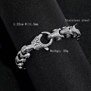 Pulsera yunnique con diseño de escamas de dragón para hombre, de acero inoxidable, diseño de púas de plata tibetana, joyería de regalo - Product Image 3
