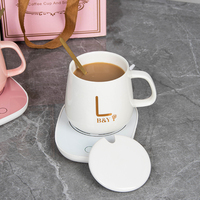 Ensemble Chauffe-Tasse et Coussin Chauffant en Céramique Intelligent à Contrôle de Température USB pour Bureau, Maison, Cadeau, pour Eau et Café, Personnalisable avec Logo