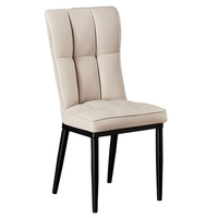 Chaises de salle à manger en PU rembourrées de luxe, vente en gros d'usine, pieds en métal noir et or, style minimaliste pour la maison et les restaurants