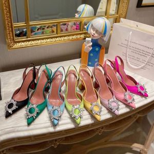 Sandales de luxe à talons hauts pour femmes, modèle 2026, avec bout pointu et boucle ornée de cristaux tournesol - Product Image 6