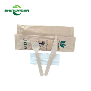 Sinh thái thân thiện dùng một lần dao muỗng và ngã ba phân hủy sinh học bằng gỗ thiết lập dao kéo - Product Image 4