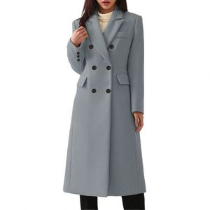 Manteau Long d'Automne-Hiver en <span class=keywords><strong>Tweed</strong></span> Grande Taille pour Femme, Veste en <span class=keywords><strong>Tweed</strong></span> - Product Image 4
