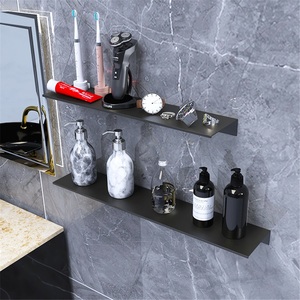 <b>Modern</b> Double Tier Stainless Steel Bathroom Wall Storage Rack with Waterproof Design for Towel and <b>Dressing</b> <b>Table</b> - Product Image 3