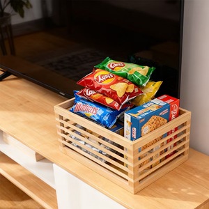 Panier de rangement en bois Dongfan 30x22.8x15cm rectangulaire pour l'organisation de la cuisine, de la salle de bain et du salon - Product Image 2