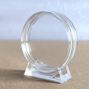 New design clear transparent plastic round shape acrylic display box for challenge coins